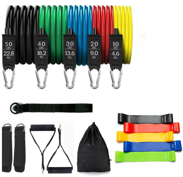 17-Piece Set 150 Lbs Chest Expander Latex Home Training Elastic Band Resistance Bands gym equipment for home bodybuilding - Bullbands