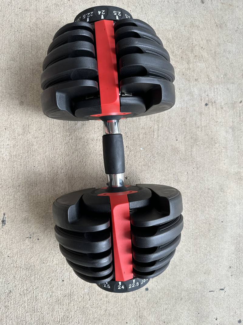 Quick Select Adjustable Dumbbell 5-52.5 Lb Comes with Storage Stand: Comes with pair of 2 Dumbbells - Bullbands