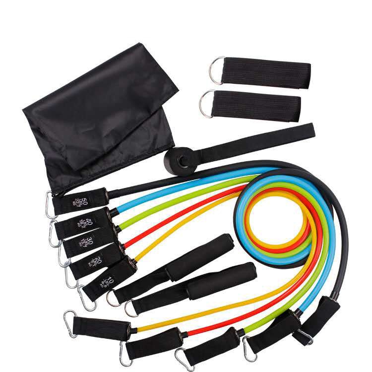 17-Piece Set 150 Lbs Chest Expander Latex Home Training Elastic Band Resistance Bands gym equipment for home bodybuilding - Bullbands