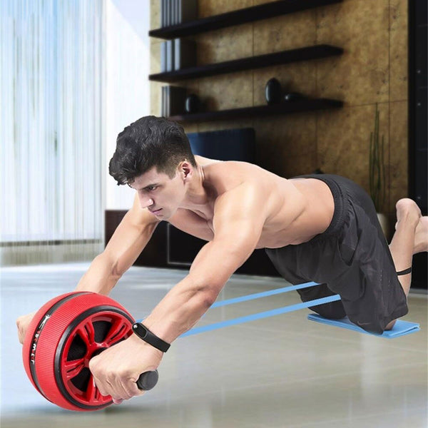 Silent TPR Abdominal Wheel Roller Trainer Fitness Equipment Gym Home Exercise Body Building Ab roller Belly Core Trainer - Bullbands